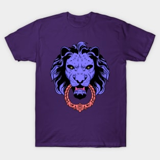 Blue with pink lion head T-Shirt